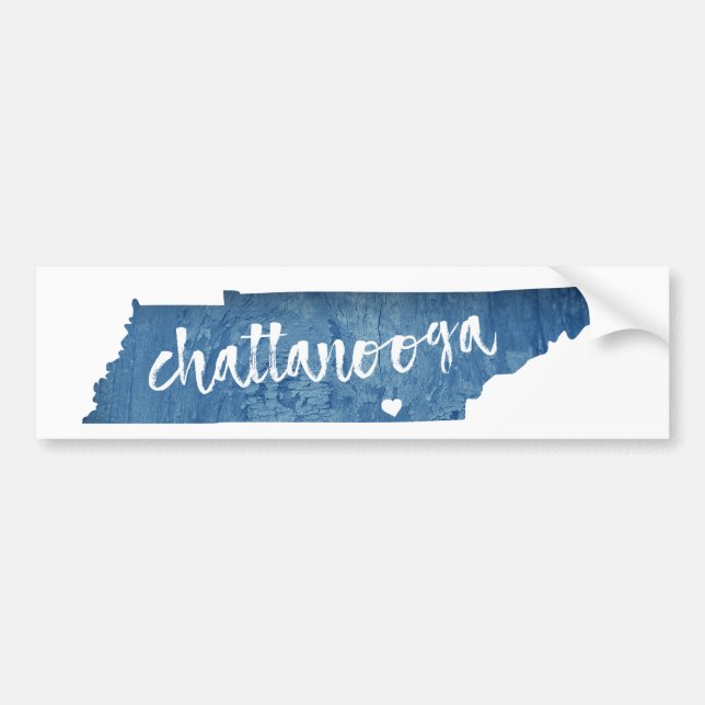 Chattanooga Tennessee Wood Grain Autoaufkleber (Vorne)