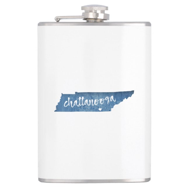 Chattanooga Tennessee Wood Grain Flachmann (Vorderseite)