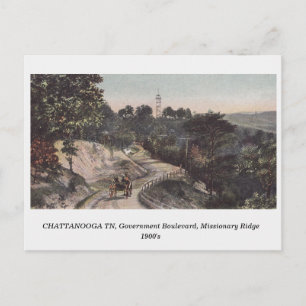 Chattanooga TN, Government Boulevard, alte Postkar Postkarte