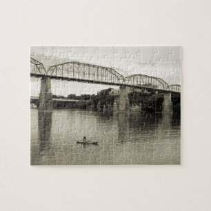 Chattanooga, TN - Walnut Street Bridge in B&W Puzzle