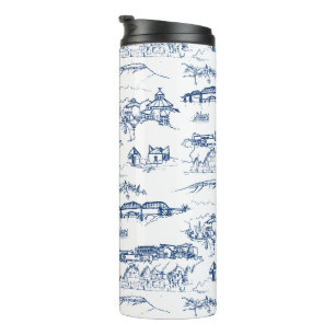 Chattanooga Toile Blue Thermosbecher