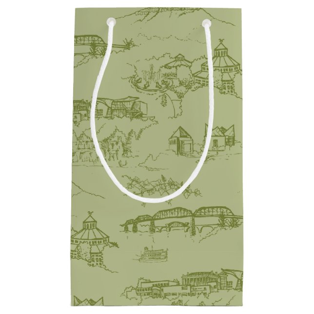Chattanooga Toile Green Kleine Geschenktüte (Vorderseite)