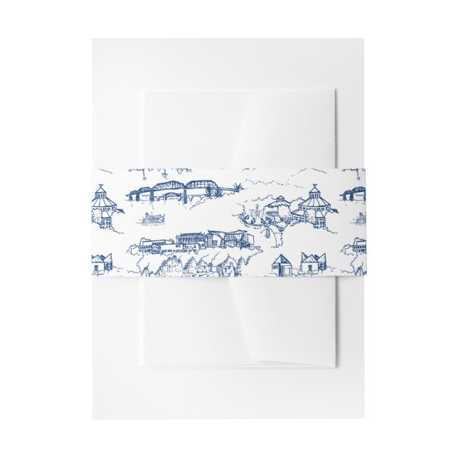 Chattanooga Toile Navy und White Einladungsbanderole (Vorderseite Beispiel)
