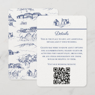 Chattanooga Toile Navy und White Enclosure Card Mitteilungskarte