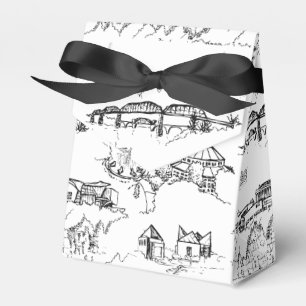 Chattanooga Toile Schwarzweiss Geschenkschachtel