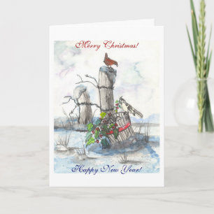 Chatting Birds Christmas Card Feiertagskarte