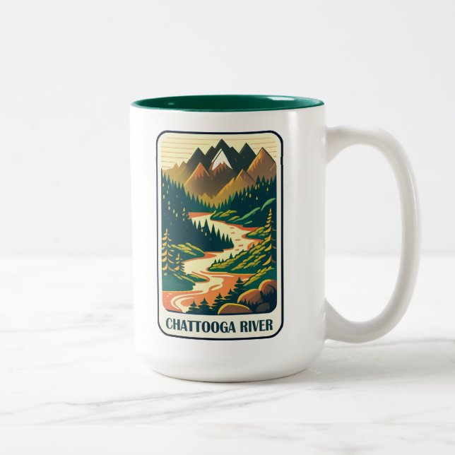 Chattooga River South Carolina Colors Zweifarbige Tasse (Rechts)