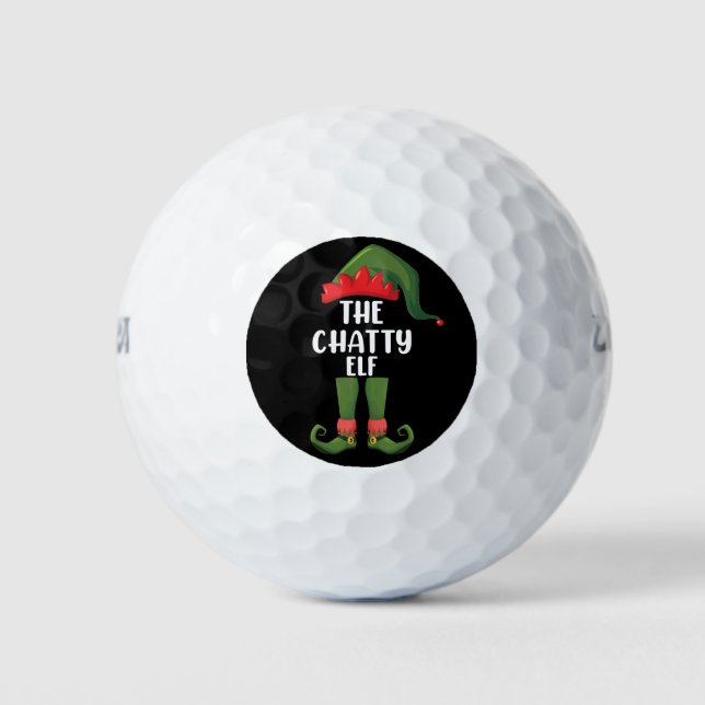 Chatty Elf Familie Matching Group Weihnachten Golfball (Vorderseite)