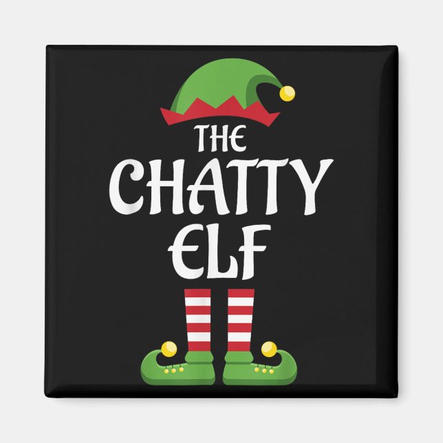 Chatty Elf Familie Matching Group Weihnachten Magnet (Vorne)