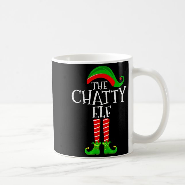 Chatty Elf Funny Matching Family Group Christmas P Kaffeetasse (Rechts)