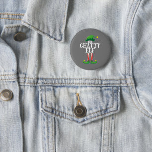 Chatty Elf Matching Family Group Weihnachts-Party Button