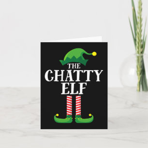 Chatty Elf Matching Family Group Weihnachts-Party Karte