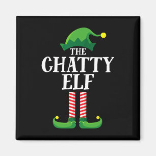 Chatty Elf Matching Family Group Weihnachts-Party Magnet