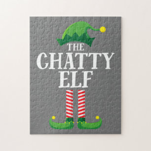 Chatty Elf Matching Family Group Weihnachts-Party Puzzle