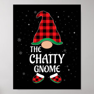 Chatty Gnome Buffalo Red Kariert Matching Weihnach Poster