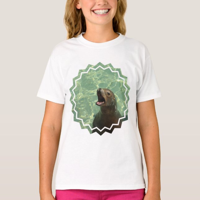 Chatty Sea Lion Girl's T - Shirt (Vorderseite)
