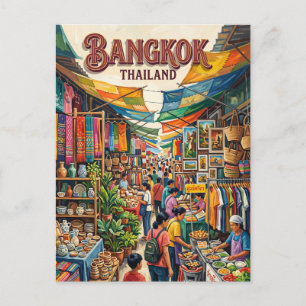 Chatuchak-Wochenendmarkt Bangkok Thailand Postkarte