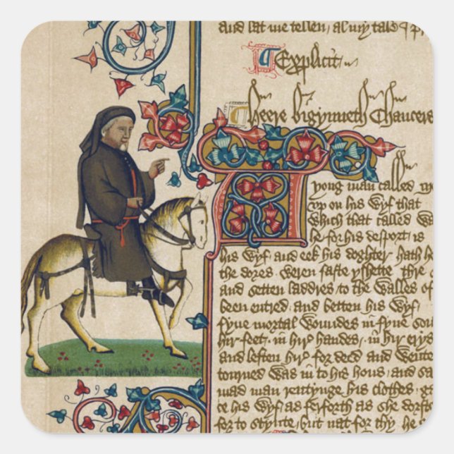 Chaucer's Canterbury Tales Quadratischer Aufkleber (Vorderseite)