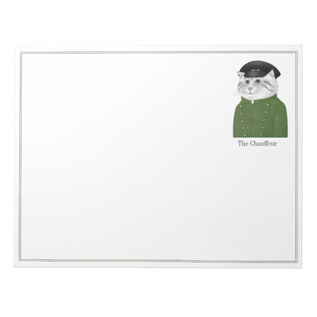 CHAUFFEUR CAT 11x8.5 Notepad Notizblock (Vorderseite)