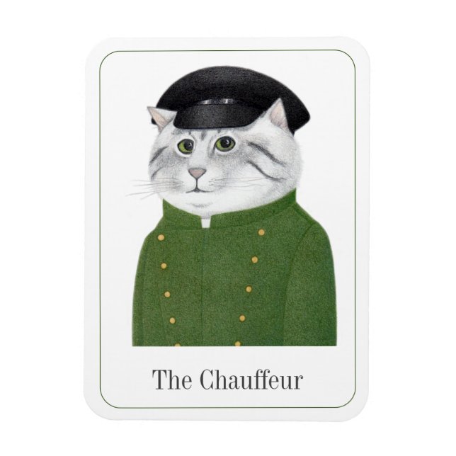 CHAUFFEUR CAT 3x4 Flexible Magnet + Text II (Vertikal)