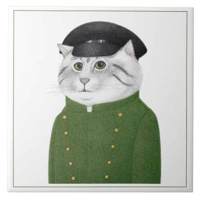 CHAUFFEUR CAT 6" Square Keramik Tile Fliese (Vorderseite)