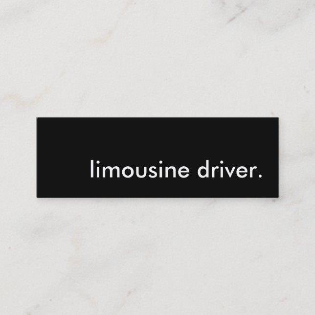 Chauffeur. Mini Visitenkarte (Vorderseite)