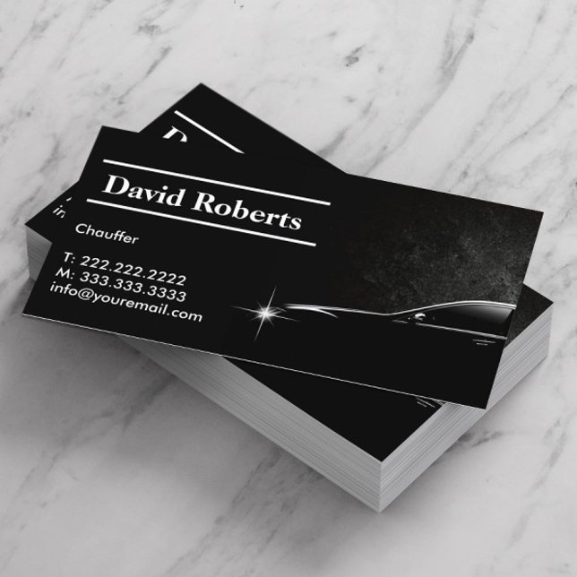 Chauffeur Taxifahrer Beruflich dunkel Visitenkarte (Von Creator hochgeladen)