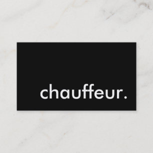 Chauffeur. Visitenkarte