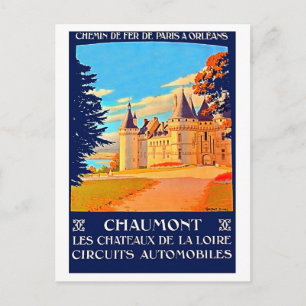 Chaumont, Schloss an der Loire,Frankreich,Reise in Postkarte