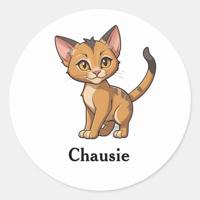 Chausie Runder Aufkleber (Vorderseite)