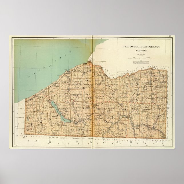 Chautauqua, Cattaraugus-Landkreise Poster (Vorne)