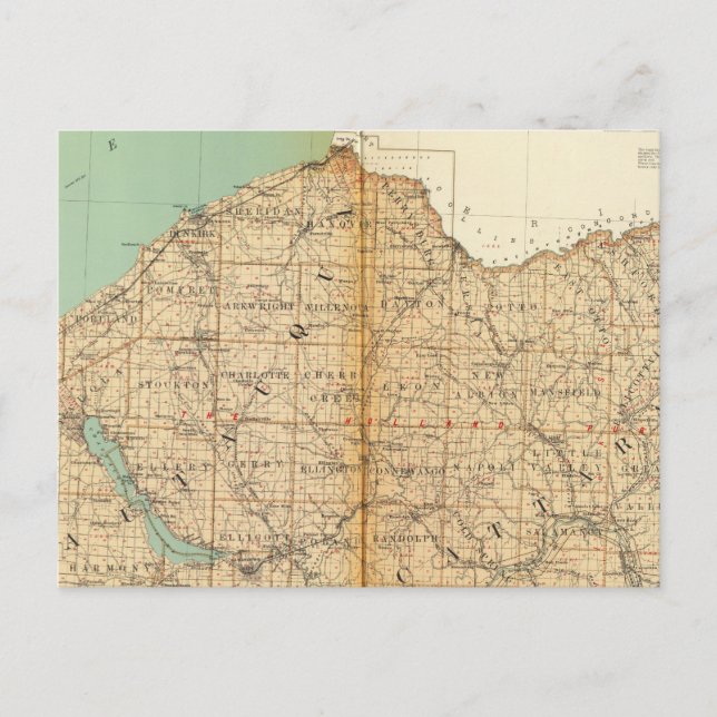 Chautauqua, Cattaraugus-Landkreise Postkarte (Vorderseite)