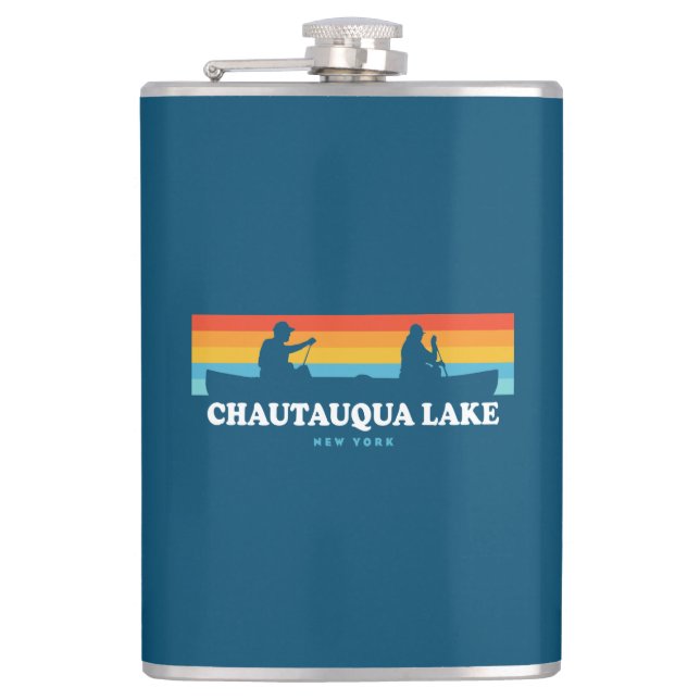 Chautauqua Lake New York Canoe Flachmann (Vorderseite)