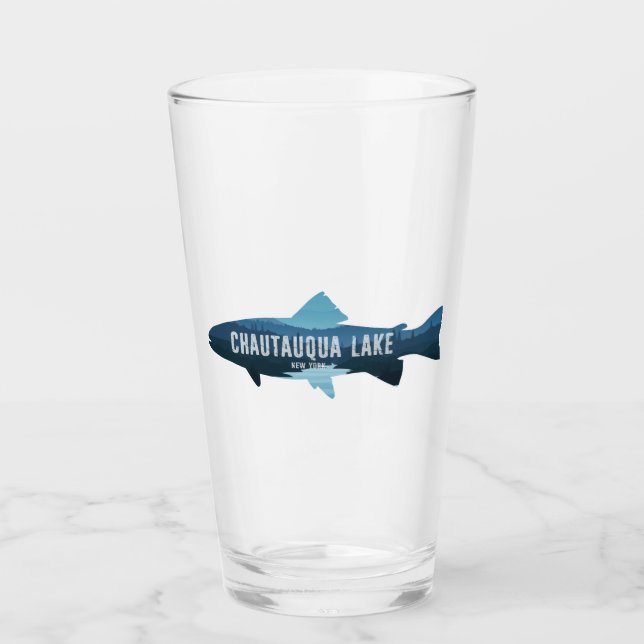 Chautauqua Lake New York Fisch Glas (Vorderseite)