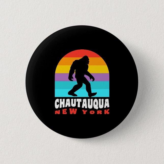 Chautauqua Lake New York Ny Retro T Shirt  Button (Vorderseite)