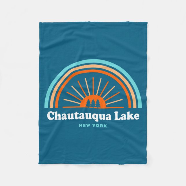 Chautauqua Lake New York Rainbow  Fleecedecke (Vorderseite)