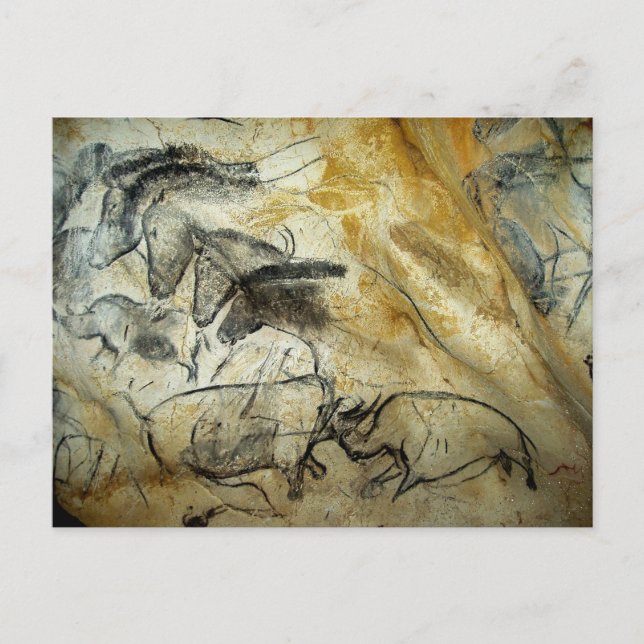 Chauvet Lascaux Höhle Pferde und Tiere Postkarte (Vorderseite)