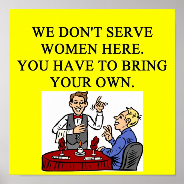 Chauvinist-Bar-Witz Poster (Vorne)