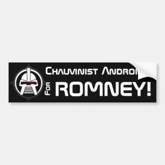 Chauvinistische Androids für Romney! Autoaufkleber