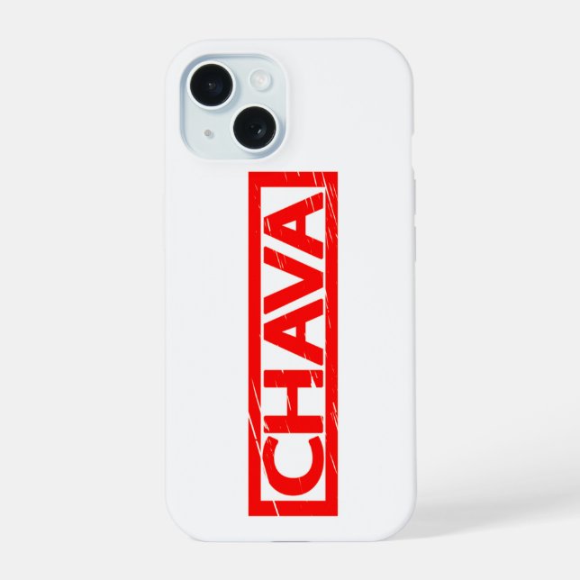 Chava Briefmarke iPhone 15 Hülle (Rückseite)