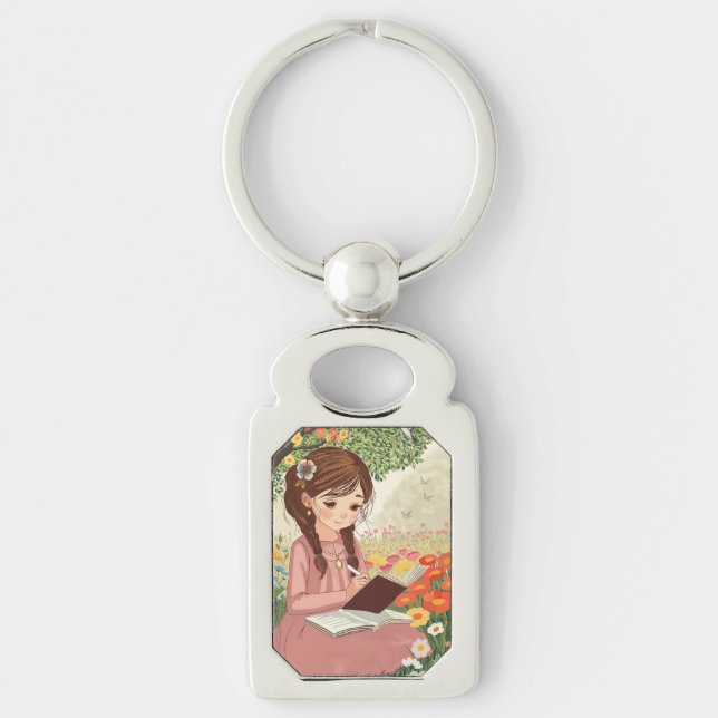 Chaveiro de Metal Uma jovem de cabelos trançados Schlüsselanhänger (Vorderseite)