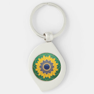 Chaveiro Luxury 3D Solar Mandala Keychain - Gold & Schlüsselanhänger