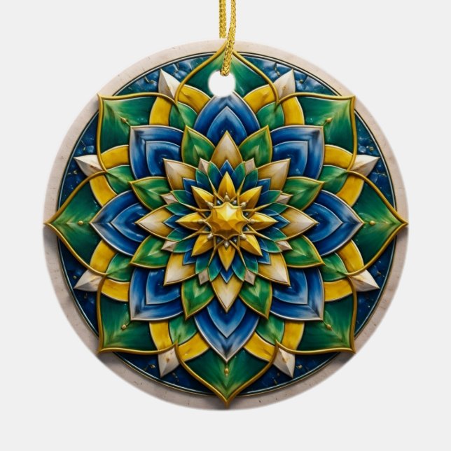 Chaveiro Mandala Luxo - 01 Keramik Ornament (Vorne)