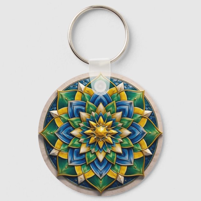 Chaveiro Mandala Luxo - 01 Schlüsselanhänger (Vorderseite)