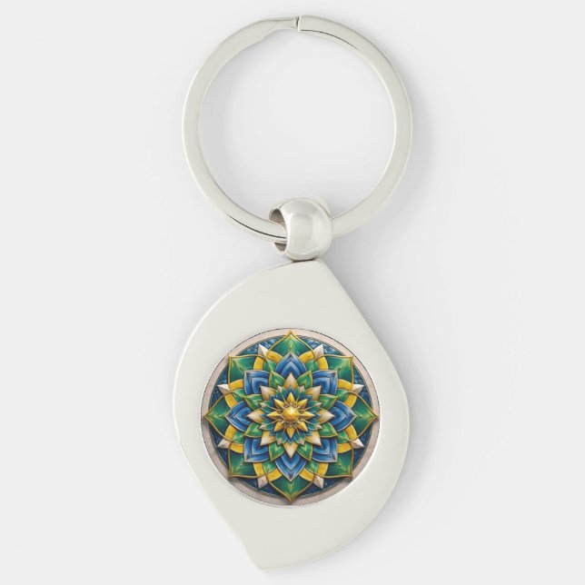 Chaveiro Mandala Luxo - 01 Schlüsselanhänger (Vorderseite)