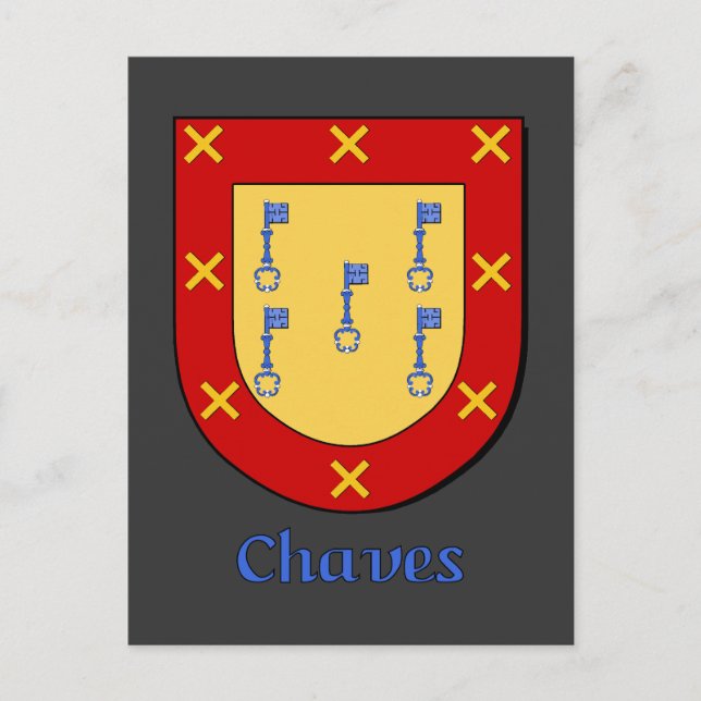 Chaves Family Heraldic Shield Postkarte (Vorderseite)