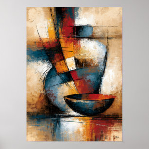 Chawan und Tsubo Abstrakte Schale und Gefäß-Wandku Poster