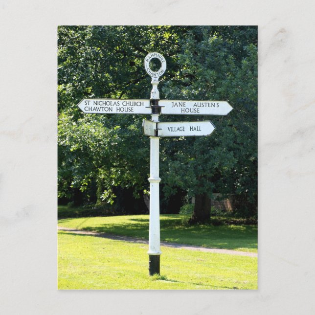 Chawton Signpost Hampshire Postkarte (Vorderseite)