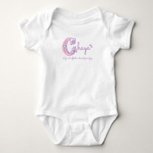 Chaya Girls Name bedeutet Buchstaben C Monogramm S Baby Strampler