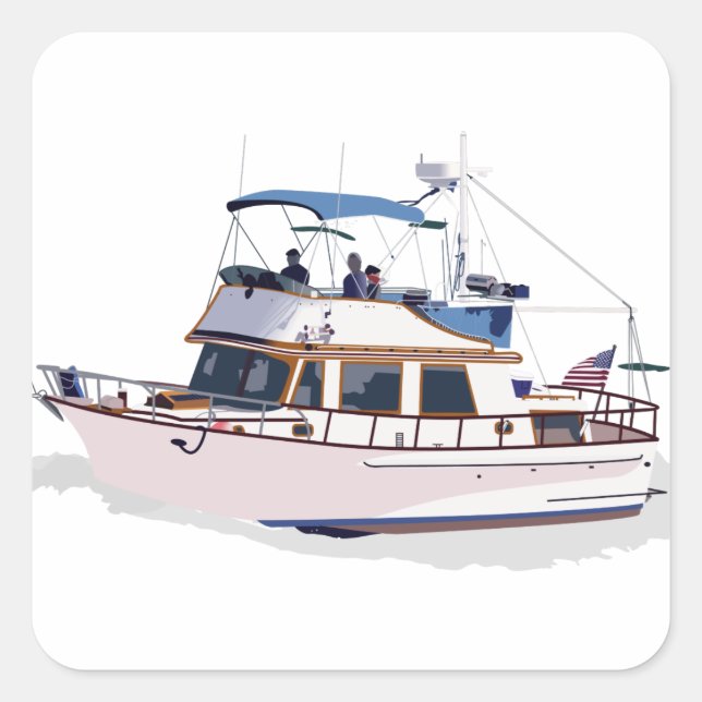 CHB DIESEL TRAWLER QUADRATISCHER AUFKLEBER (Vorderseite)